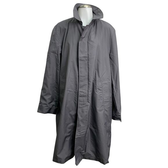 totes Jackets & Blazers - Totes Sz Medium Packable Rain Jacket Trench Coat Gray Long Lightweight Collar
